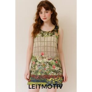 LEITMOTIV Dress Small 40 Soft Girl Floral‎ Fairy Art To Wear Luxury Italy